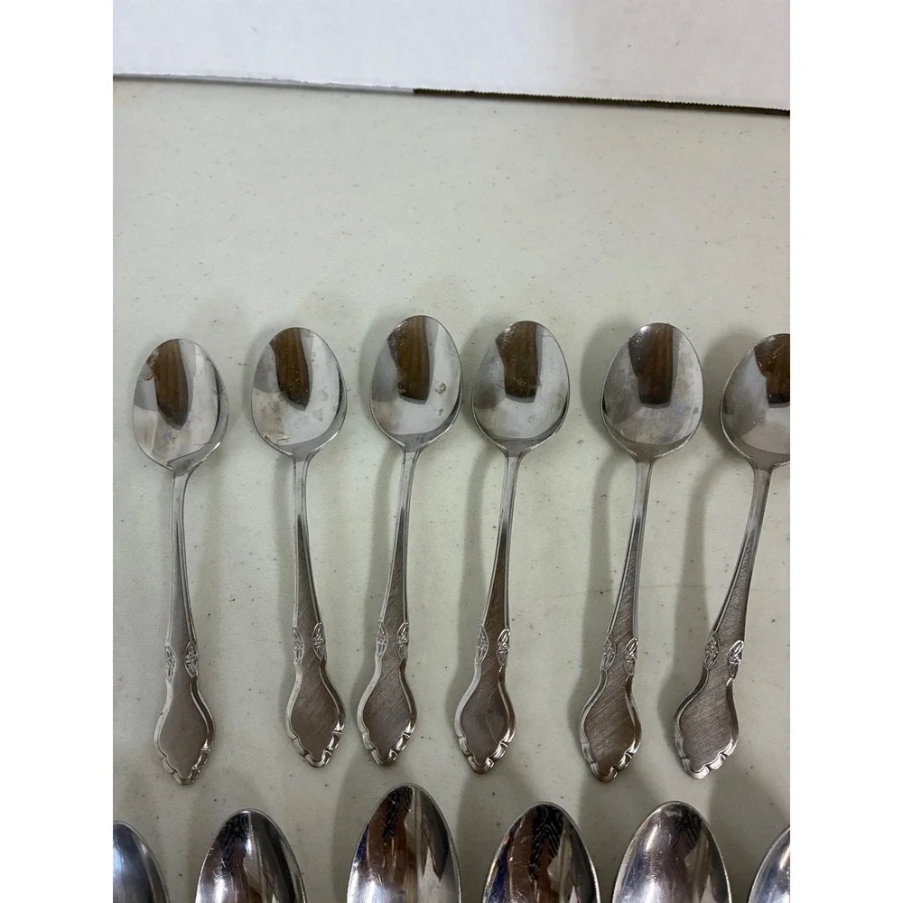 Northland Stainless Korea Flatware Set 21 Pieces Floral Scroll Silverware‎ Lot